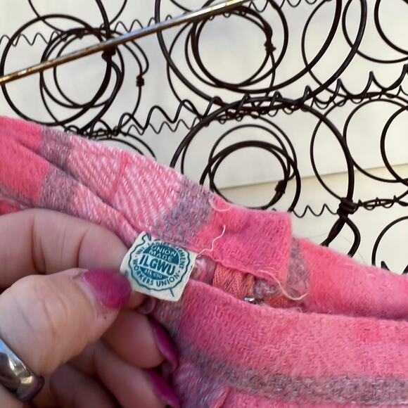 Vintage 60s pink plaid pleated wool skirt barbie schoolgirl - Picture 3 of 4